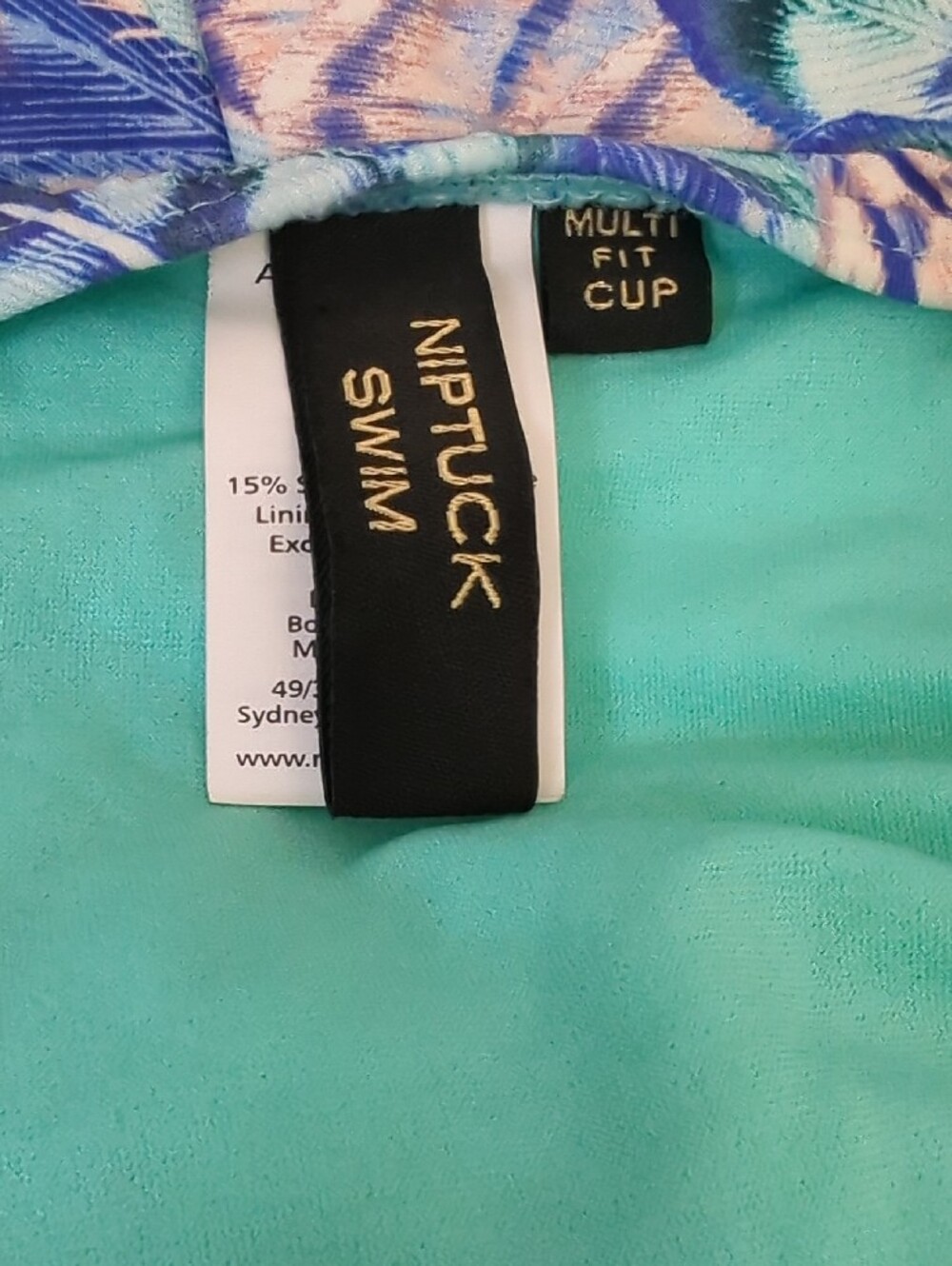 Nip Tuck Swim Peacock Feather Tummy Control Turquoise Blue One Piece Swimsuit 16 - Picture 3 of 11